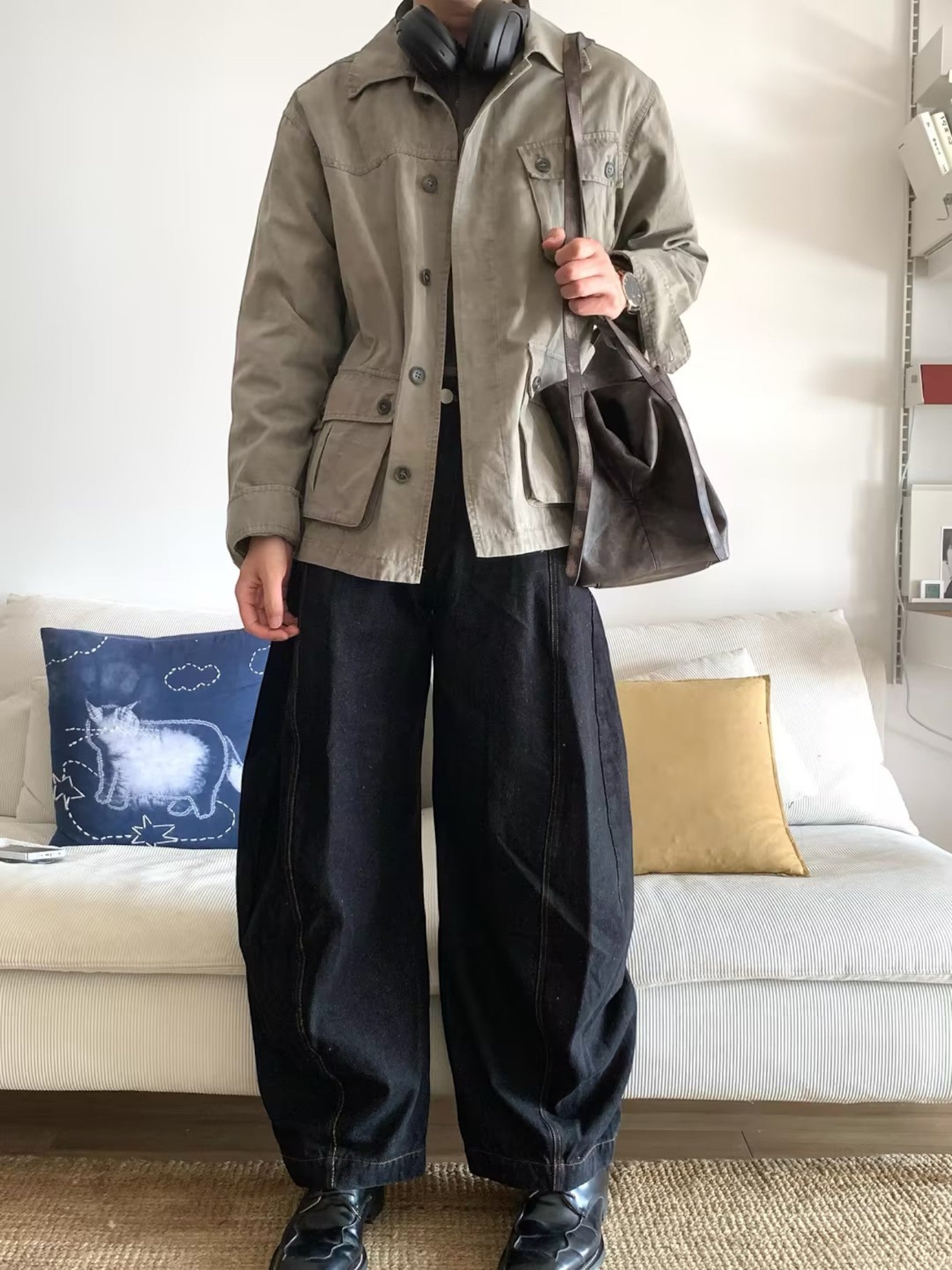 [ROGIC] 배기 트위스트 컷 팬츠 st5028