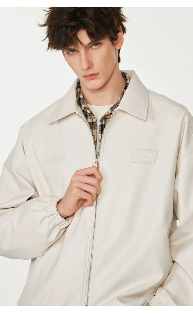 American cleanfit embossed double zipper biker jacket SIN0989