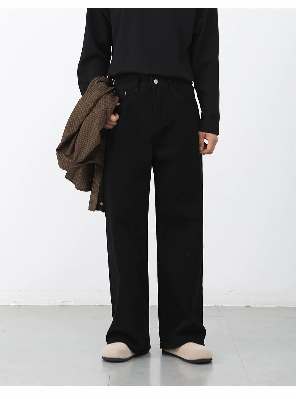 Black Jeans Men's Straight Casual Pants SIN0947