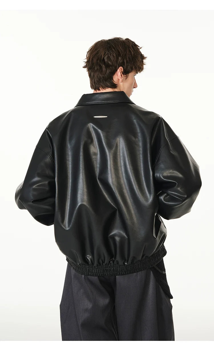 American cleanfit embossed double zipper biker jacket SIN0989