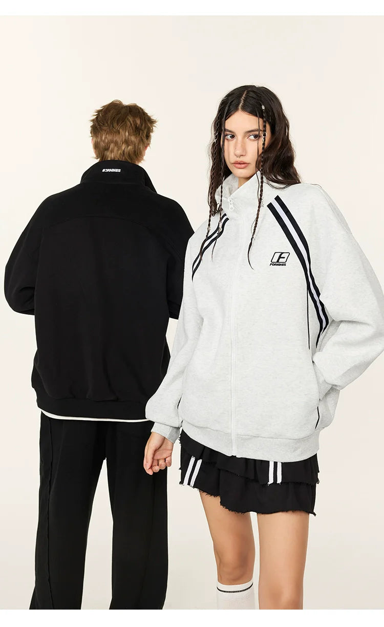 두꺼운 자수가 놓인 스웨터 캐주얼 재킷 SIN0986 