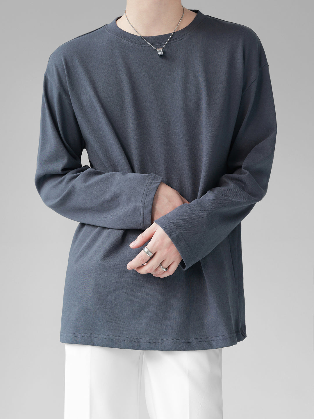 [HOHO] 자체 제작 고급 드레이프 솔리드 컬러 티셔츠 ST1750 