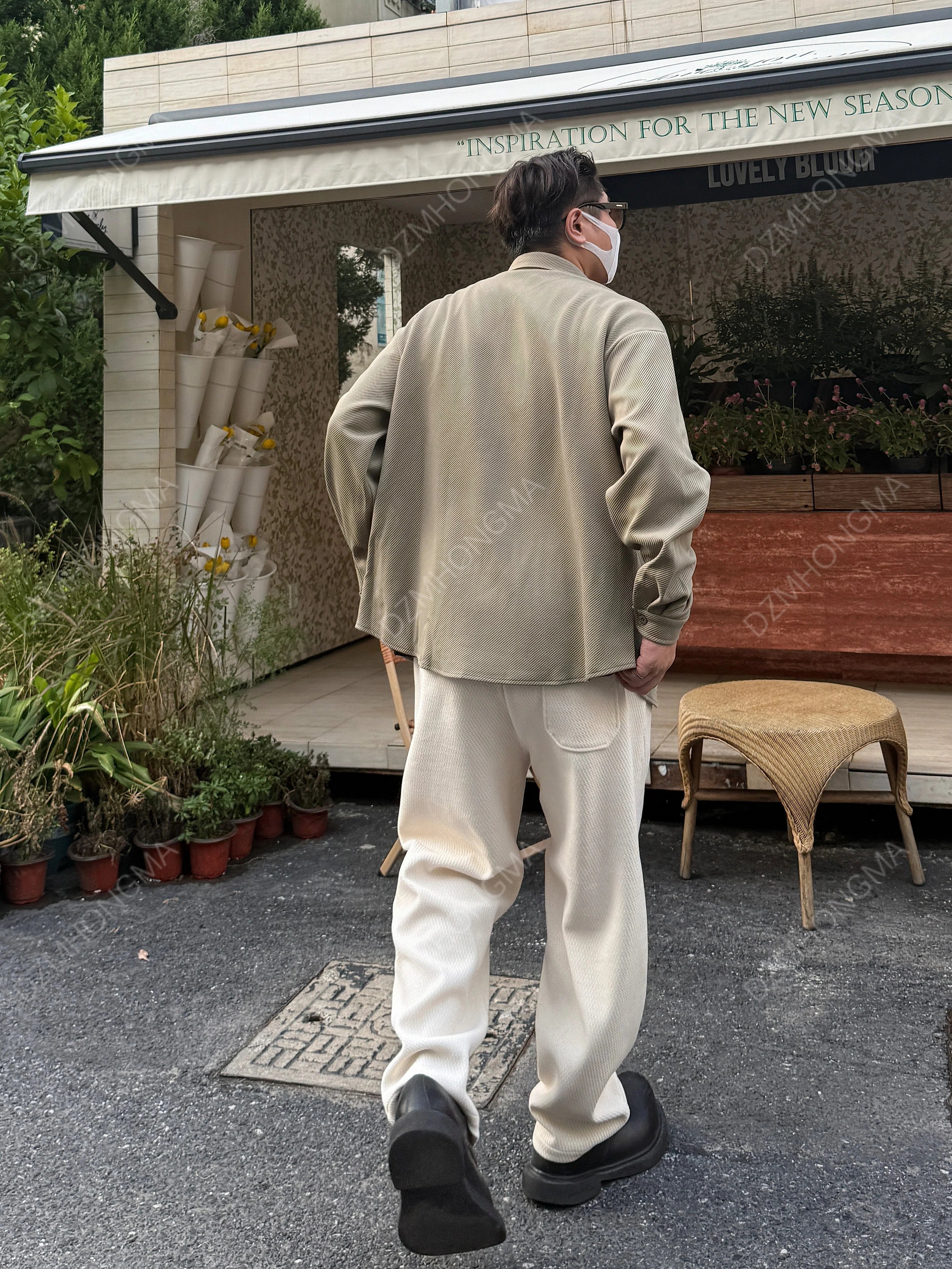 Retro Men's Shirt Autumn Top Korean Version Casual Autumn Trend Pocket Twill Long Sleeve Shirt