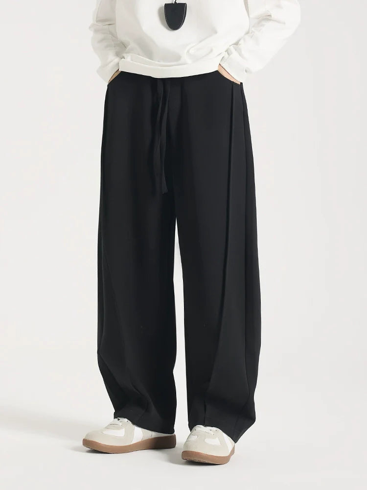 Wuyu 25cleanfit Herbst- und Winter-Jogginghose, locker und schlicht, mit krumm geschnittener Silhouette, lässige Hose