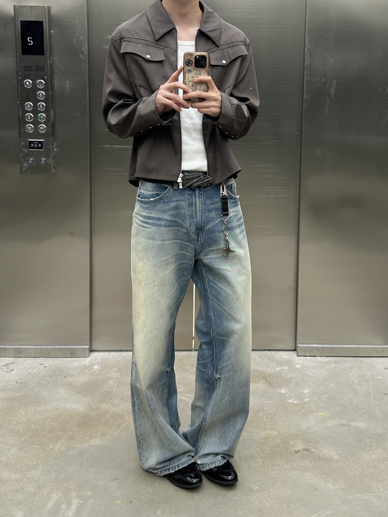 [TBR] WASHED A-CUT JEANS st5026