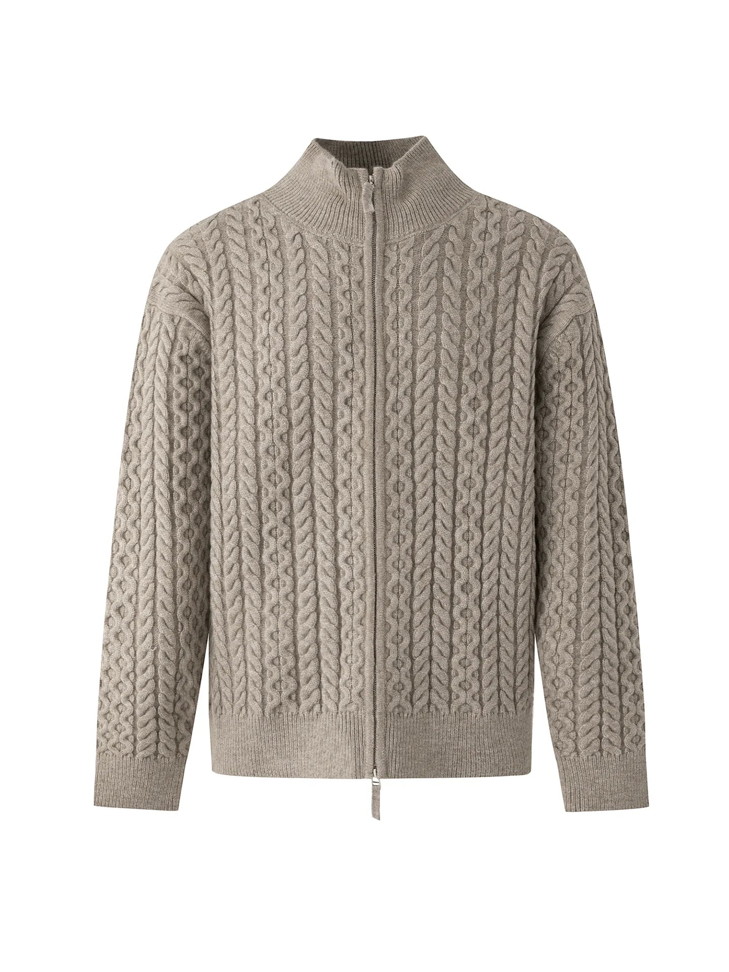 Old money wind semi-turtleneck knitted jacket men's winter loose warm cardigan sweater Korean commuter wear