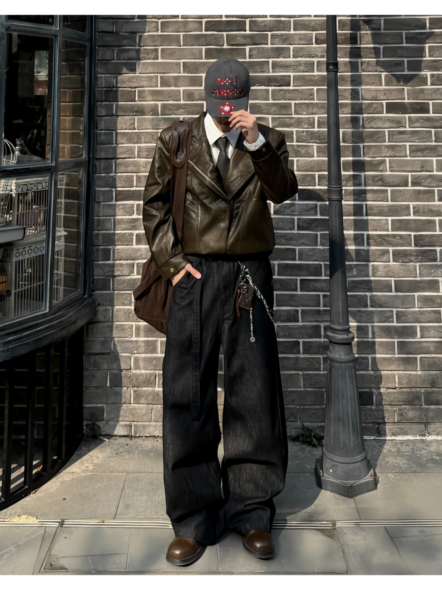 [SINONOME] DRAWSTRING A-CUT HEAVY JEANS st5021