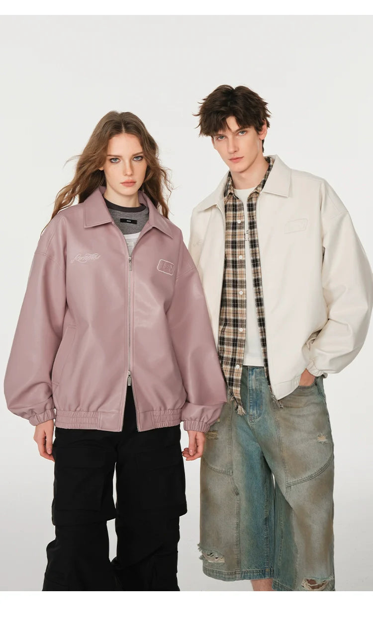 American cleanfit embossed double zipper biker jacket SIN0989