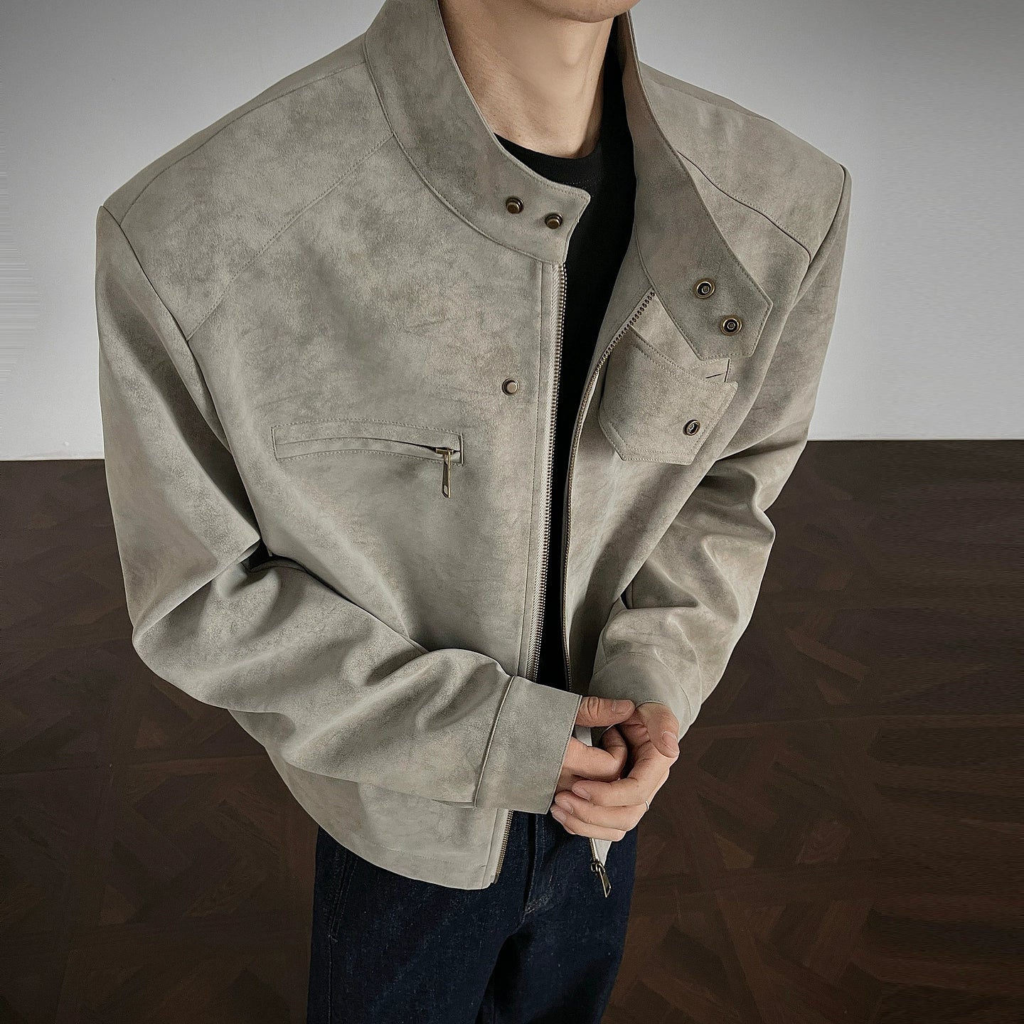 Vintage Harrington-Jacke mit Stehkragen und Batikmuster SIN0951 