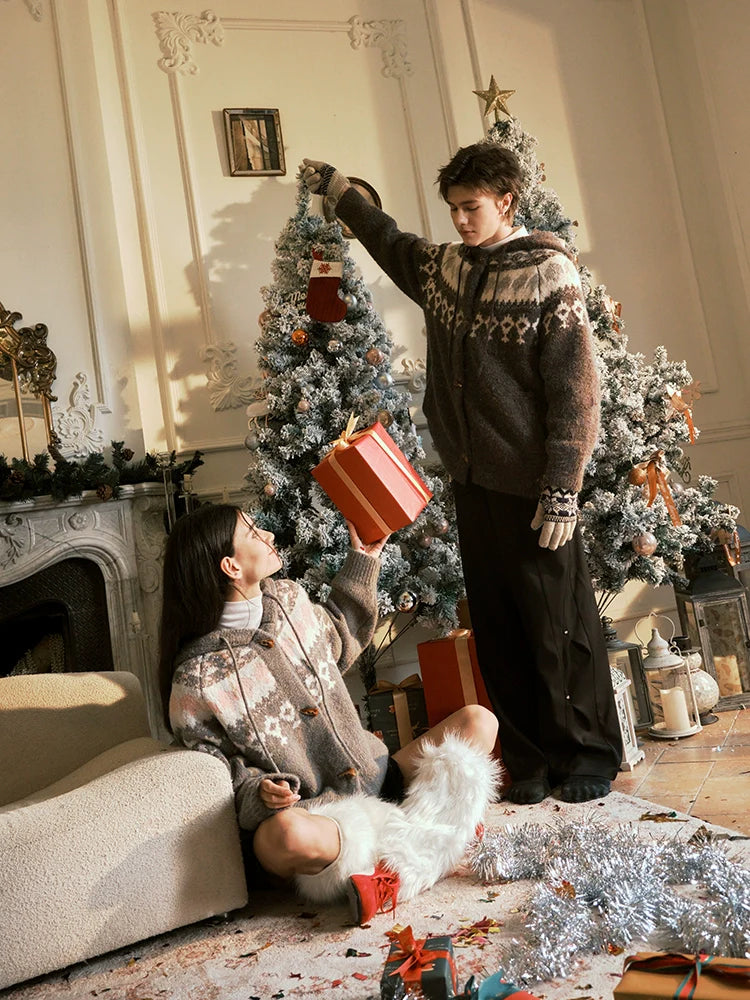 Christmas sweater couple hooded jacket SIN0997