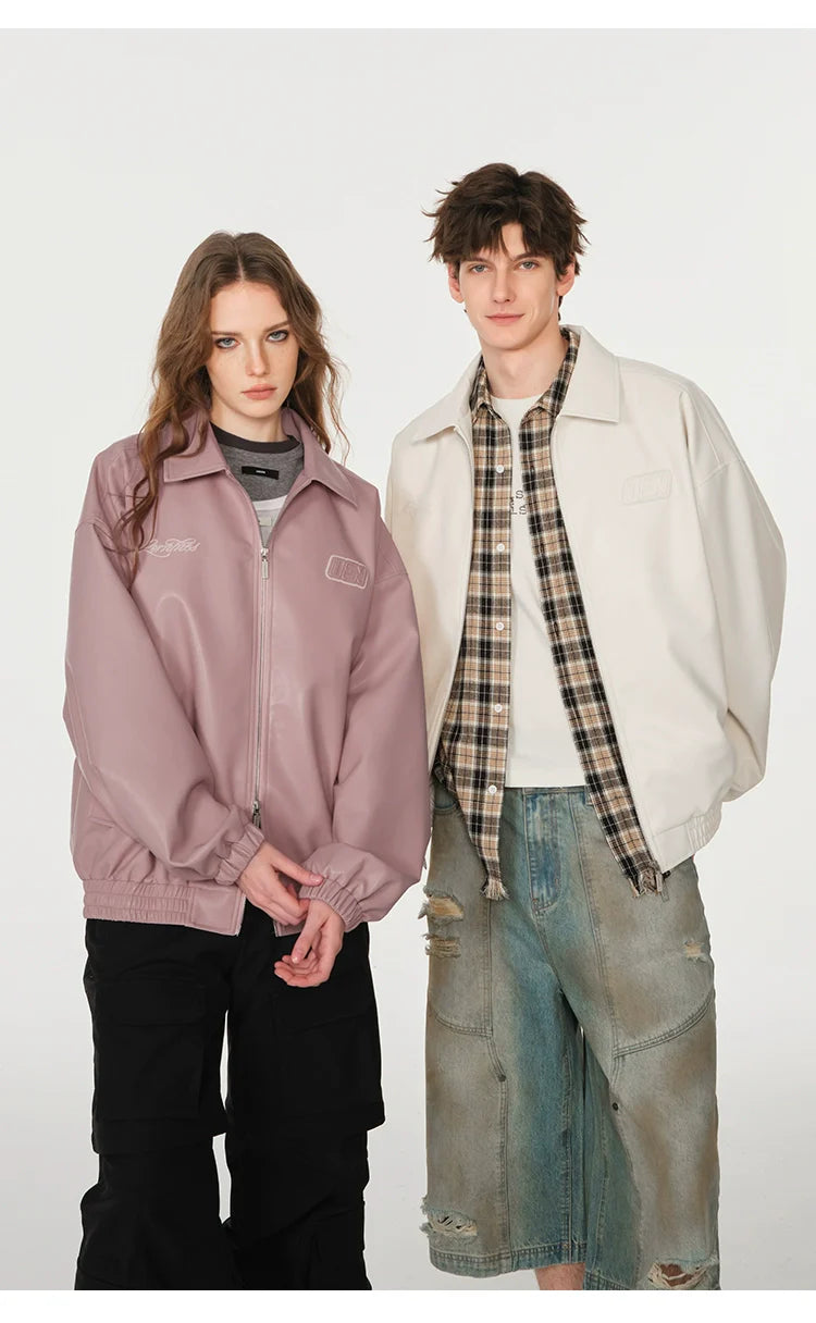 American cleanfit embossed double zipper biker jacket SIN0989