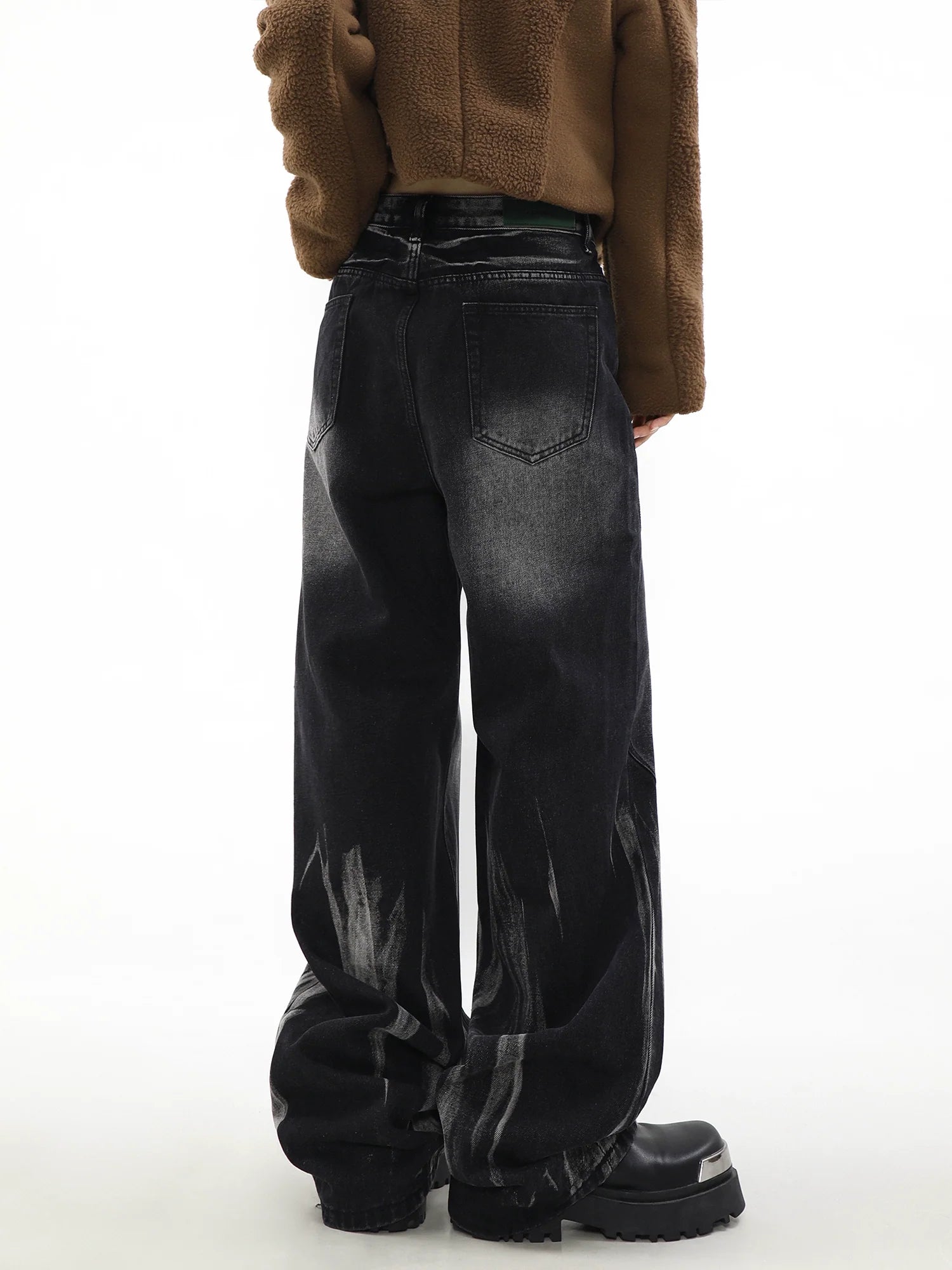 American Jeans Men's Niche Wide Leg Straight Drop Loose Tie-Dyed High Street Pants Retro Trousers