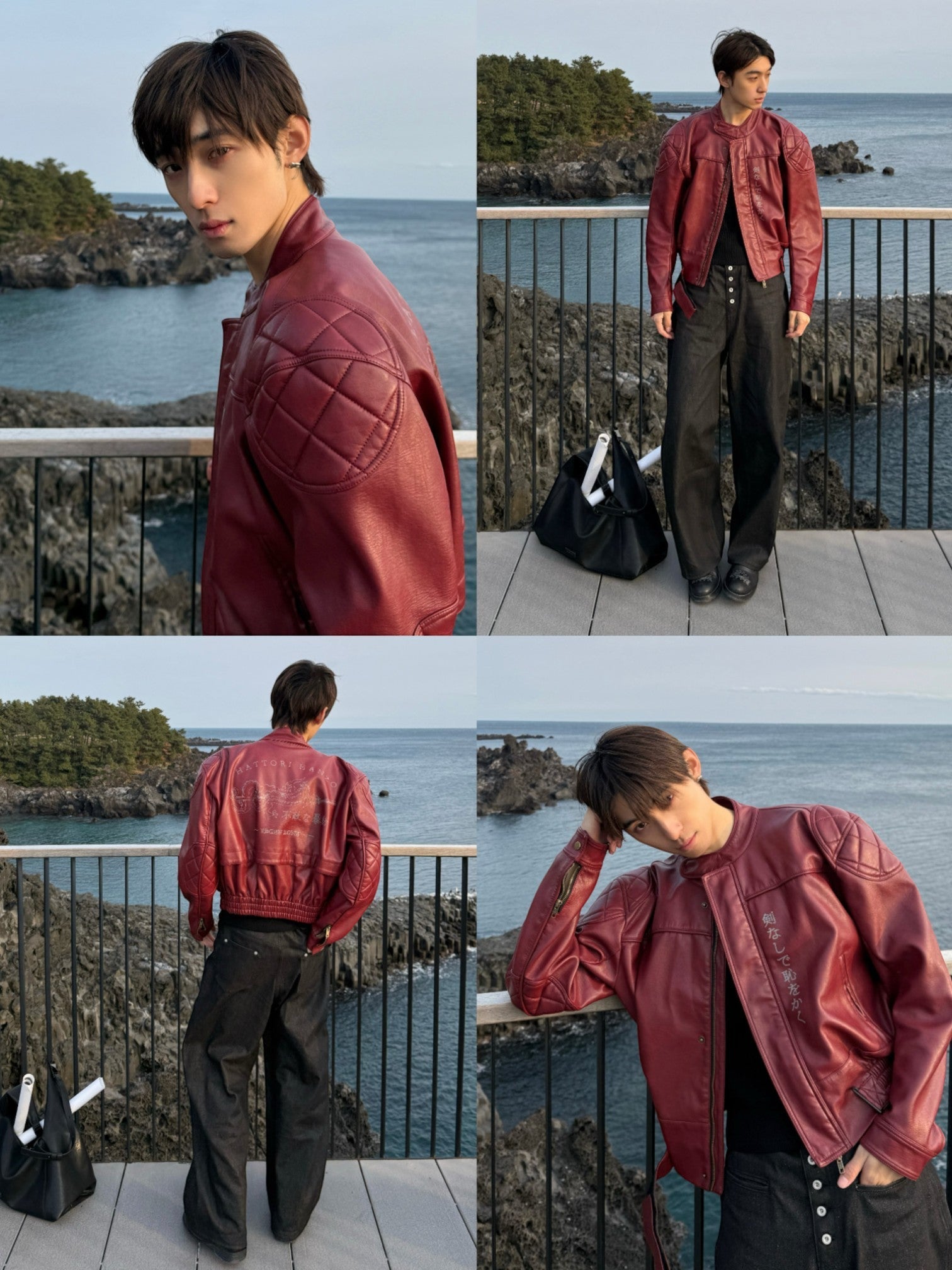 [REGEN ZONE] DRAGON-BLADE FAUX LEATHER JACKET st5026