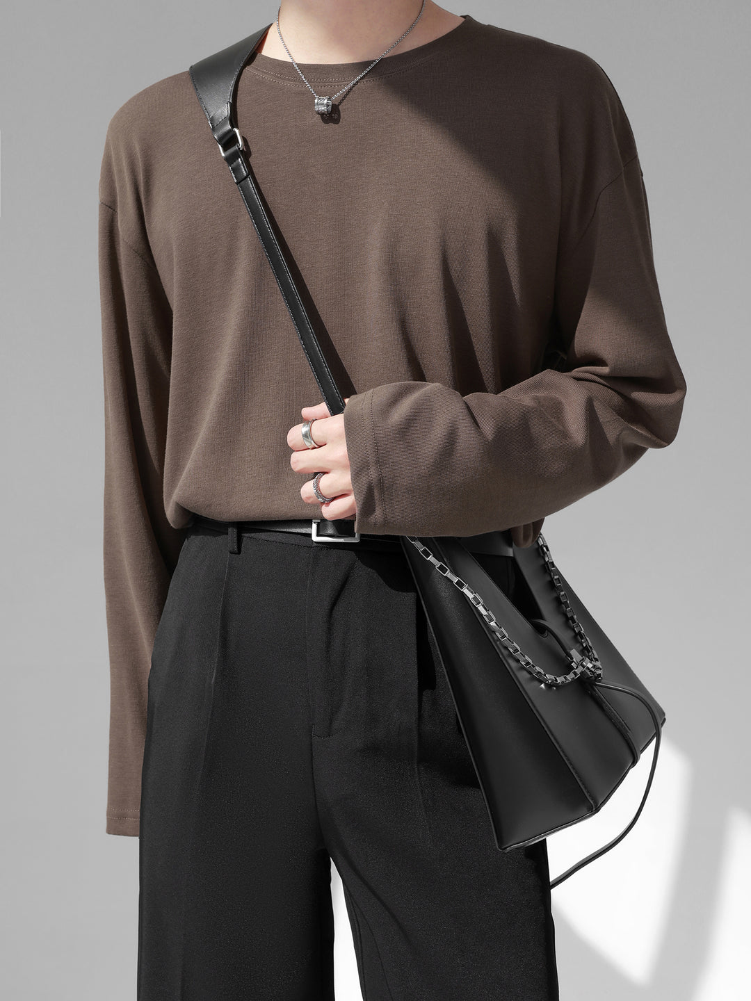 [HOHO] 자체 제작 고급 드레이프 솔리드 컬러 티셔츠 ST1750 