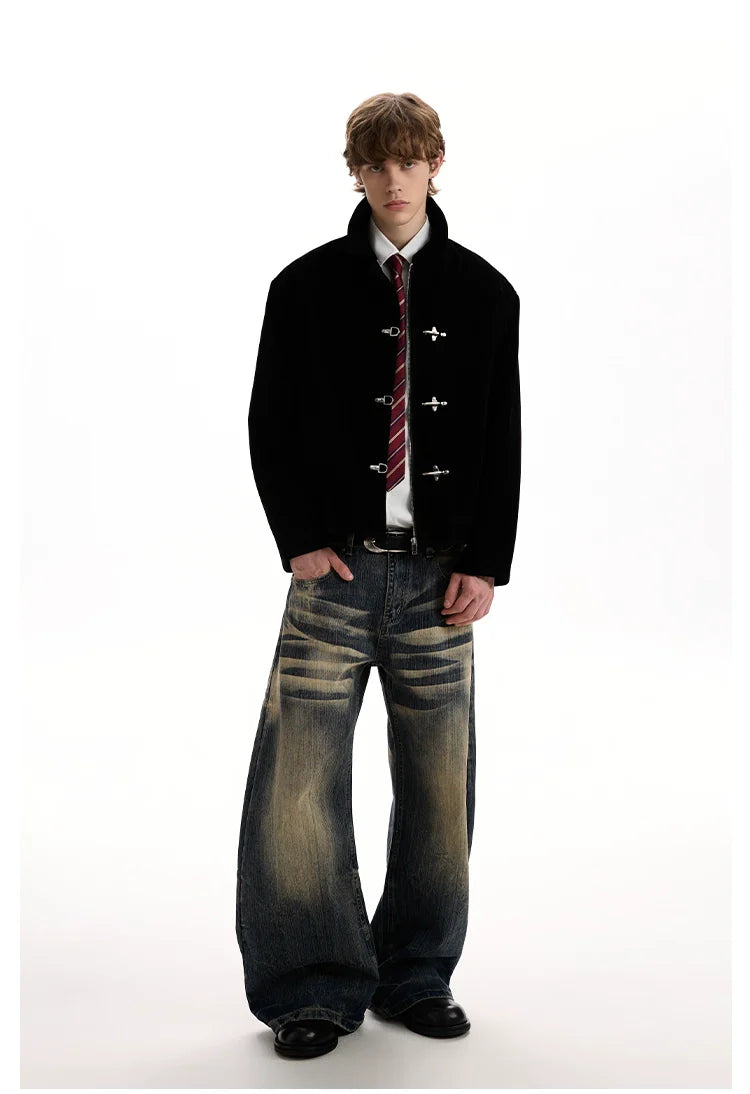 Vintage old money plane buckle design jacket SIN0957