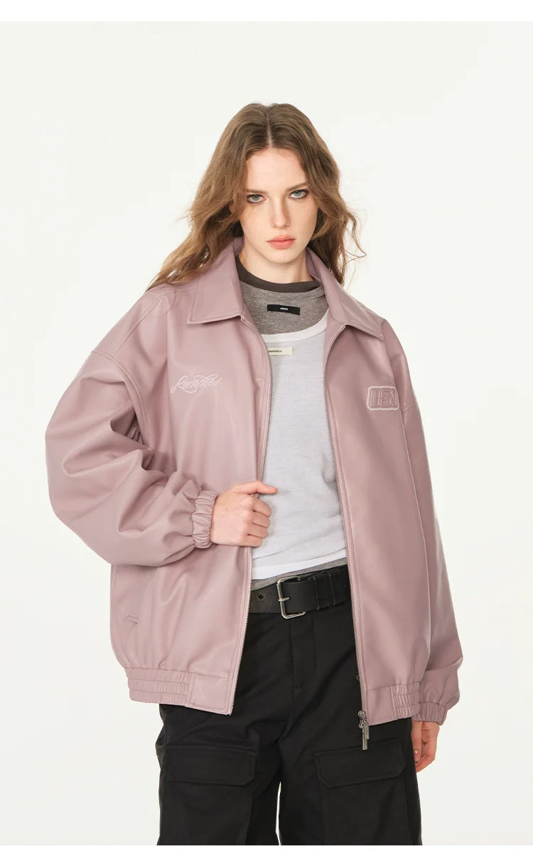 American cleanfit embossed double zipper biker jacket SIN0989