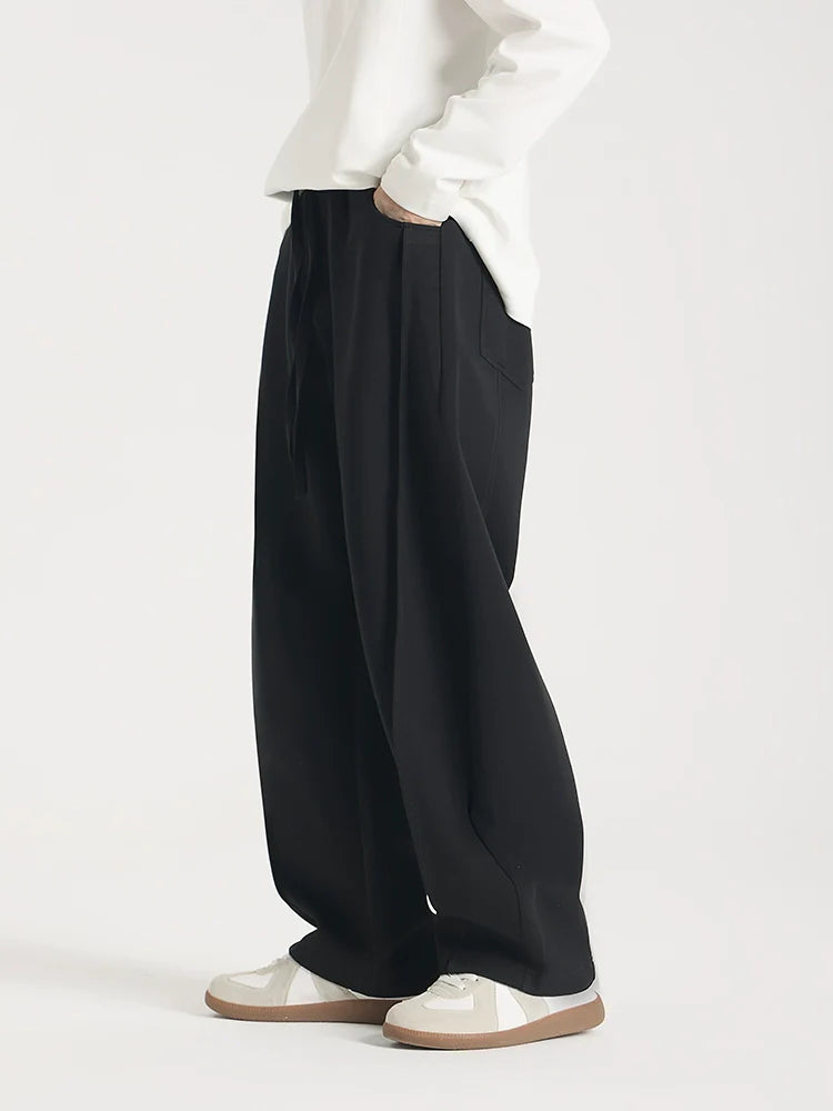 Wuyu 25cleanfit Herbst- und Winter-Jogginghose, locker und schlicht, mit krumm geschnittener Silhouette, lässige Hose