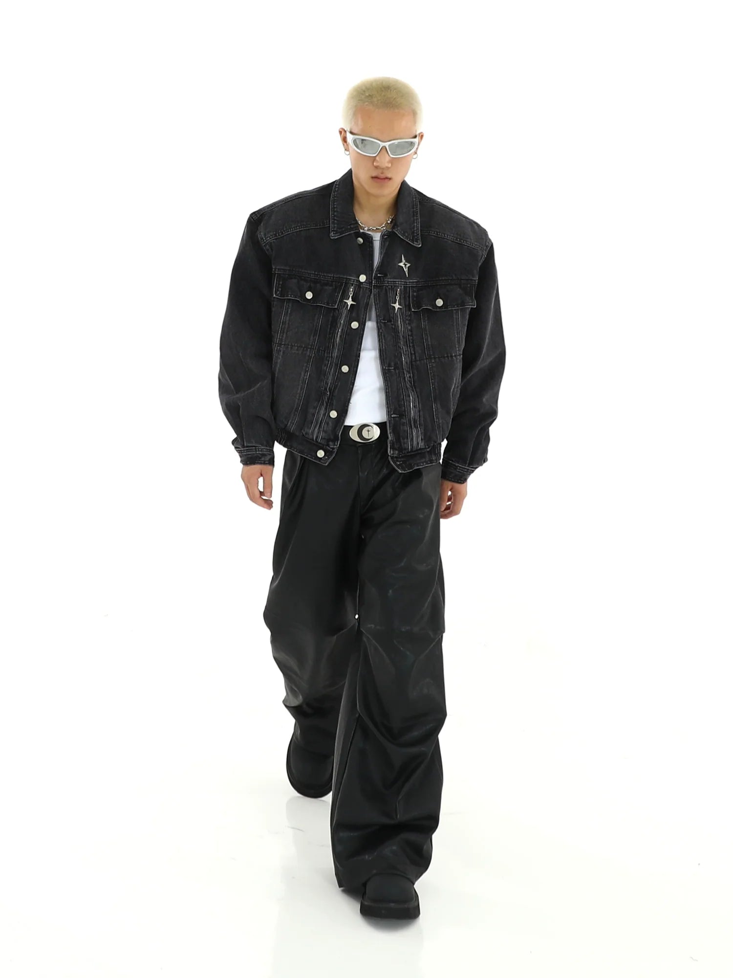 Heavy washed denim jacket SIN0973