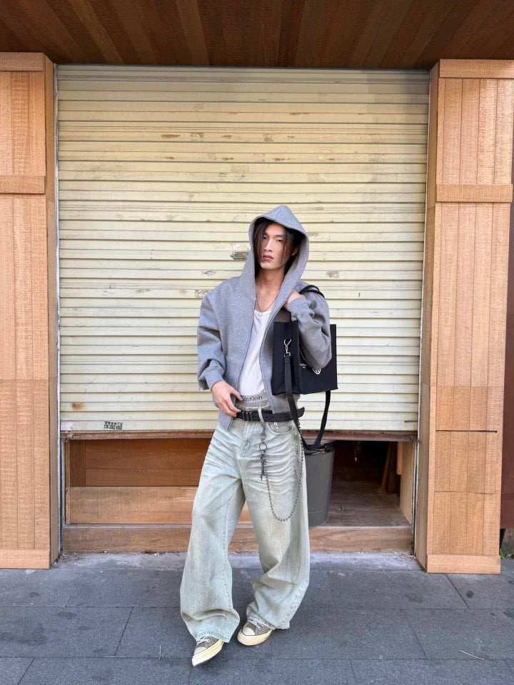 [FLAT ROOM] HEAVYWEIGHT BOX FIT ZIP HOODIE st2067