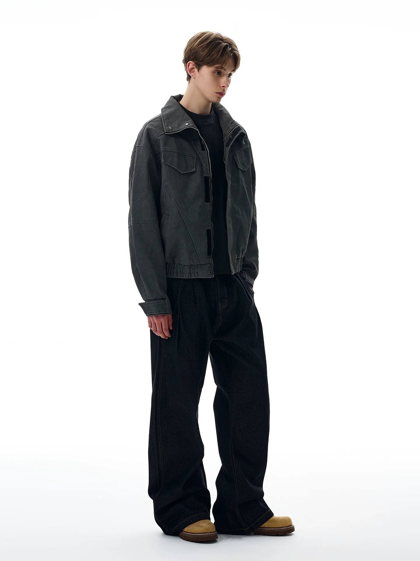 Vintage cleanfit deconstructed cut turtleneck jacket SIN0966