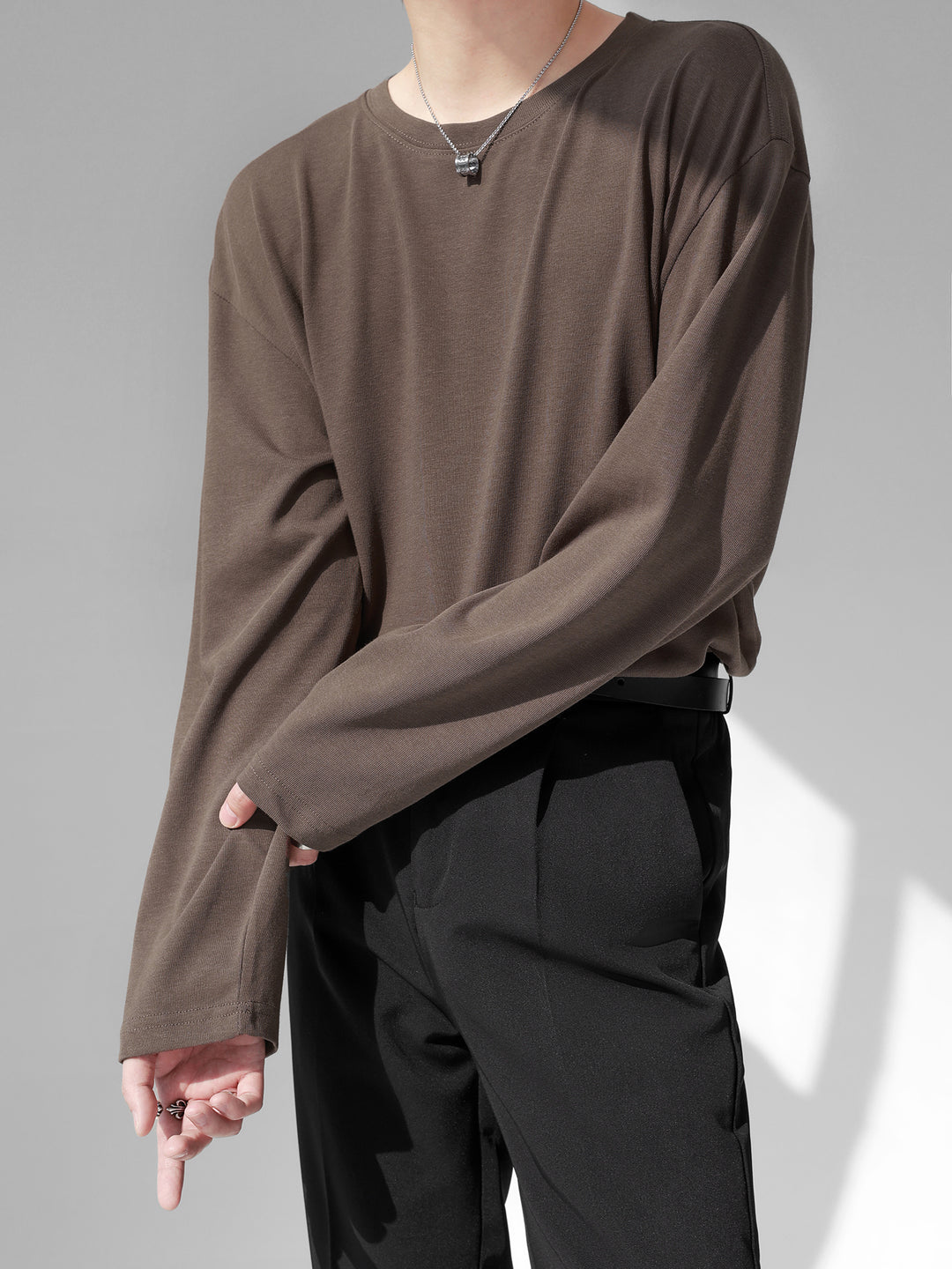 [HOHO] 자체 제작 고급 드레이프 솔리드 컬러 티셔츠 ST1750 