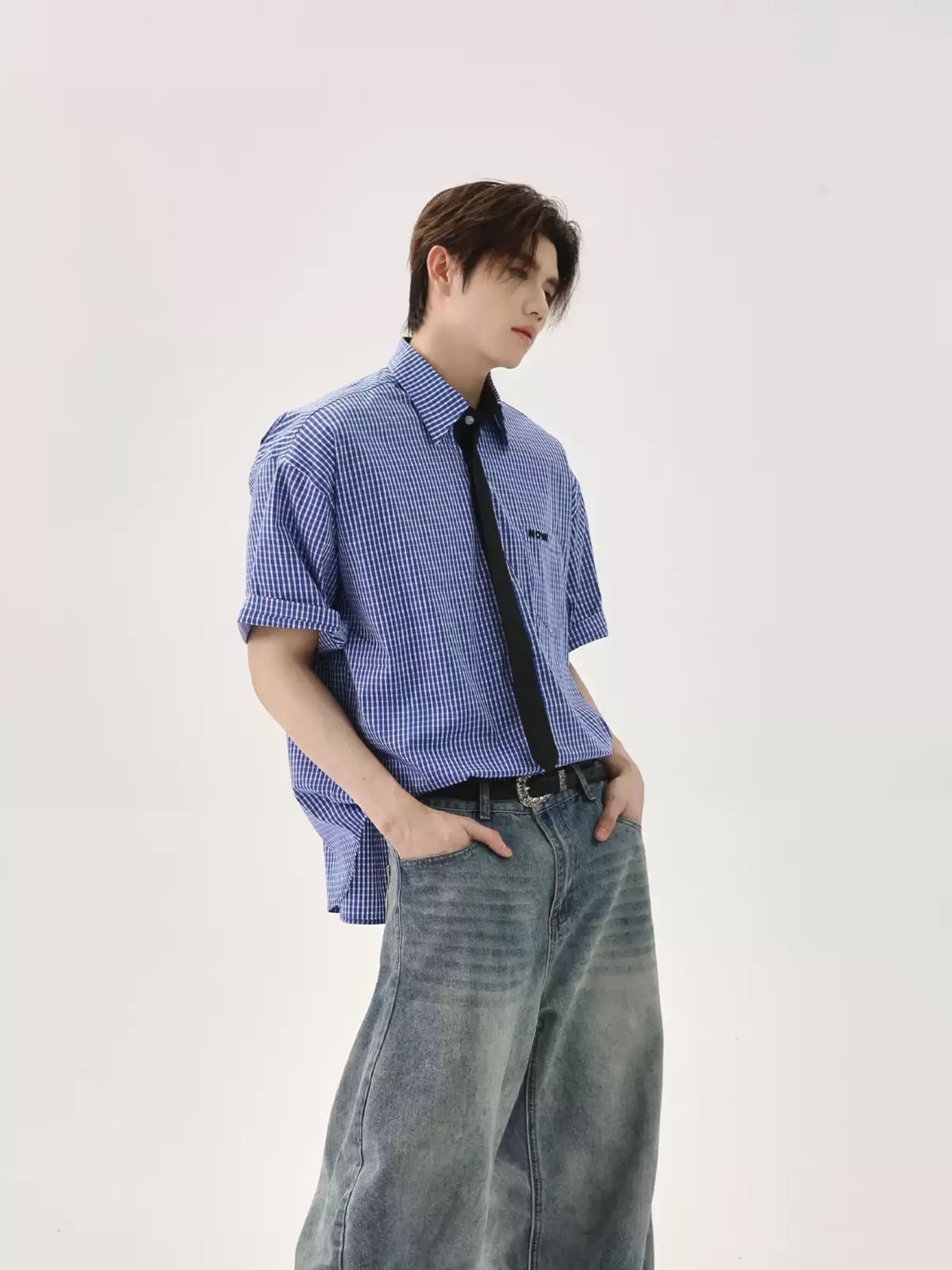 [TURNTIDE] VINTAGE COLLEGE CHECK shirt st5020