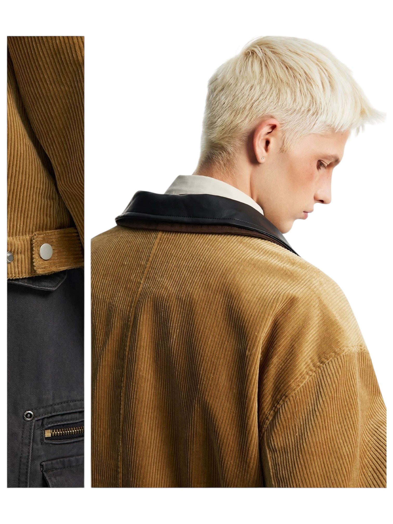 [OV] CORDUROY LEATHER-COLLAR JACKET st5050