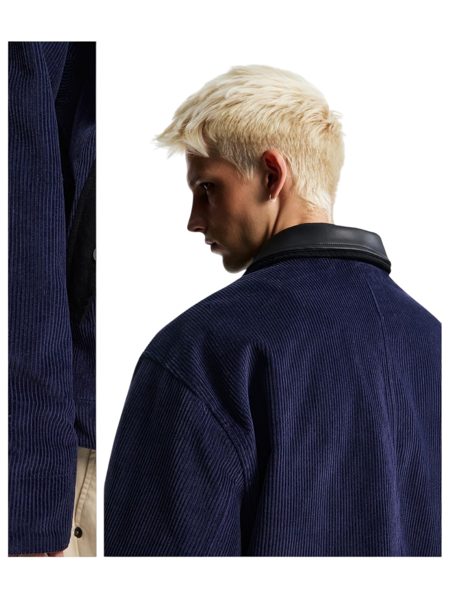 [OV] CORDUROY LEATHER-COLLAR JACKET st5050