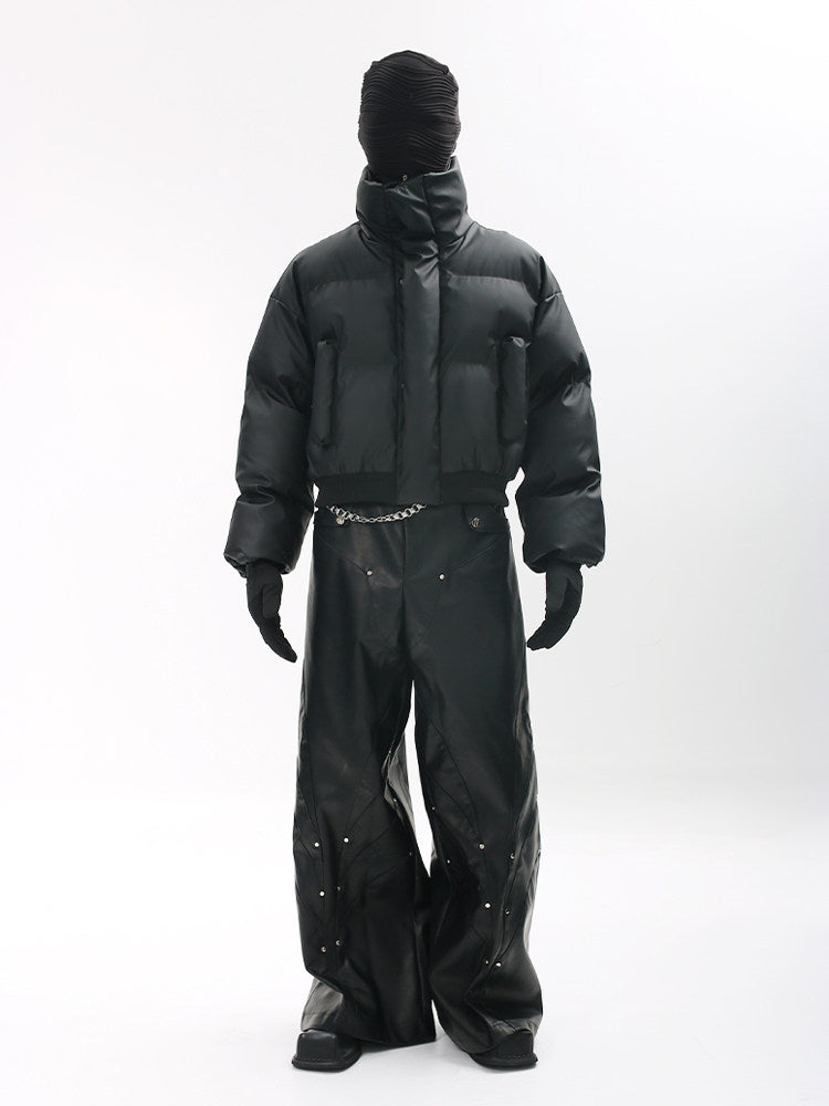 OVERSIZED PUFFER JACKET-STAND COLLAR STREETWEAR QUILTED COAT EHW5006