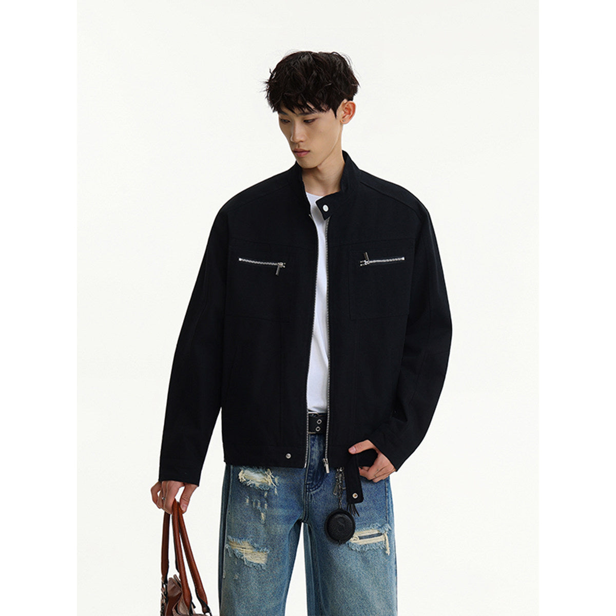 OVERSIZED STAND-COLLAR UTILITY JACKET EHW5052