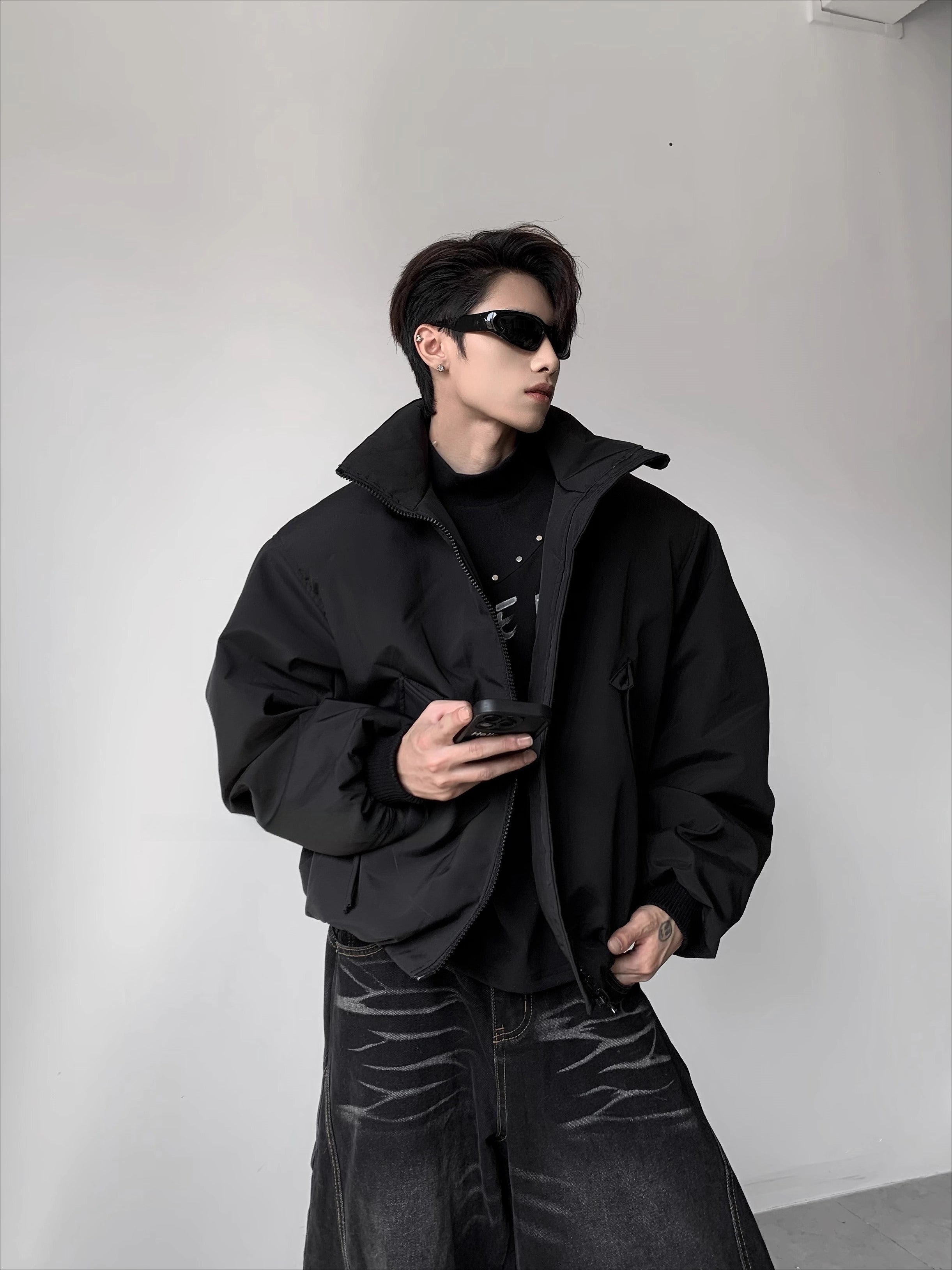 Light luxury 90% white duck down jacket men's winter warm thickened cleanfit jacket cotton jacket