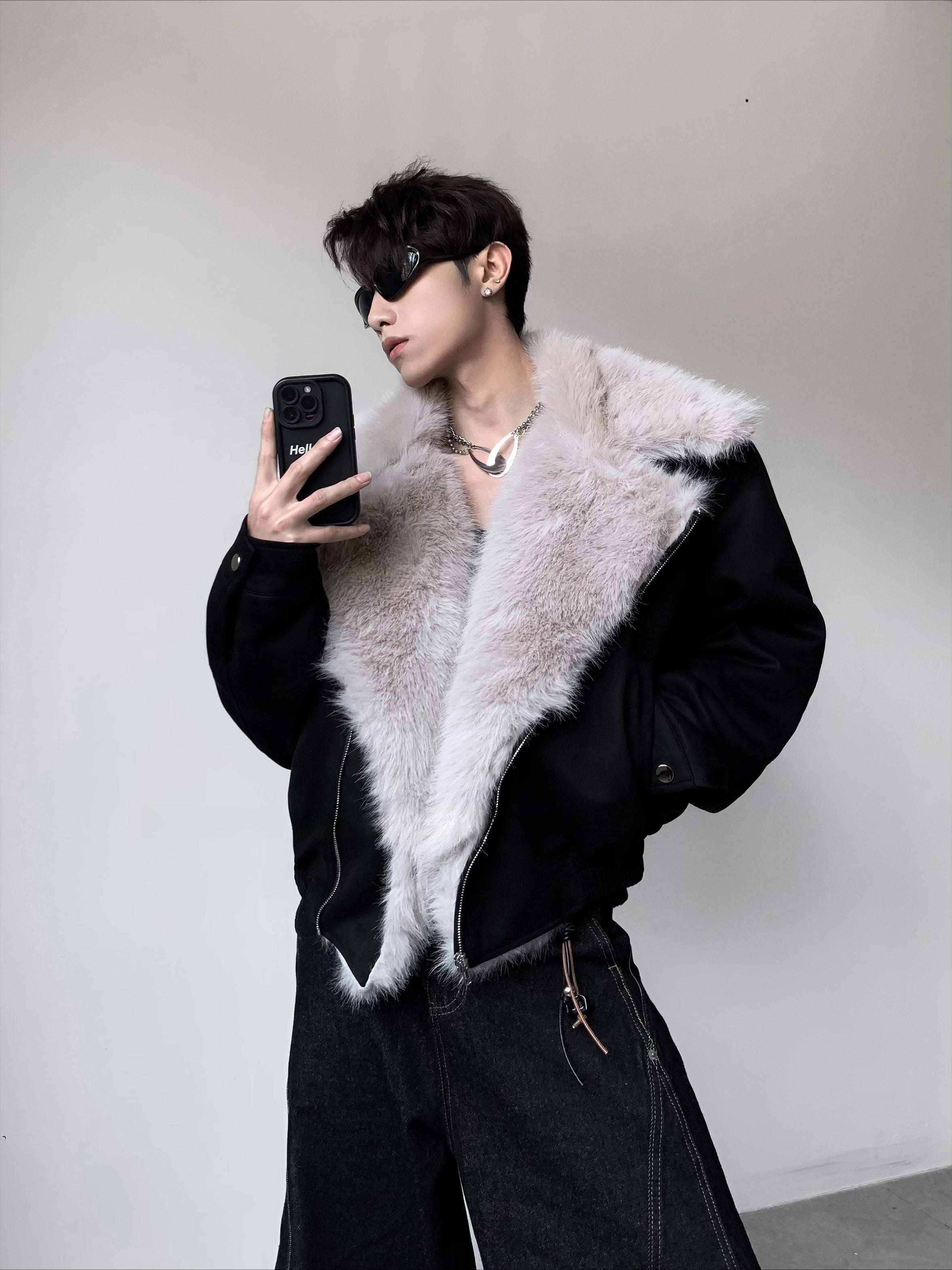 가볍고 고급스러운 두툼한 겨울용 빅 퍼 칼라 시트 마운틴 카빙 재킷, 남성용 고급 패딩 코튼 클린핏 면 의류