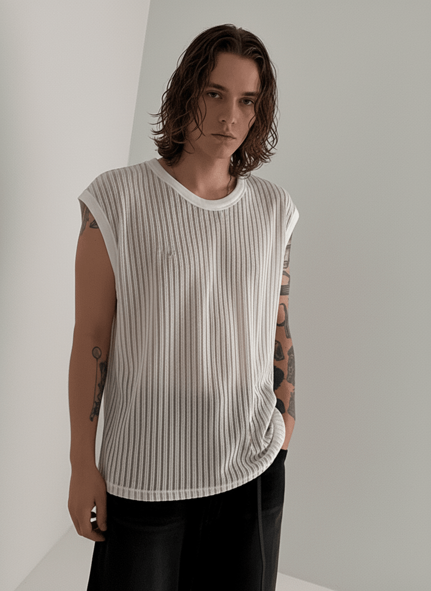 [MRCYC] Round Neck Sleeveless T-shirt na679