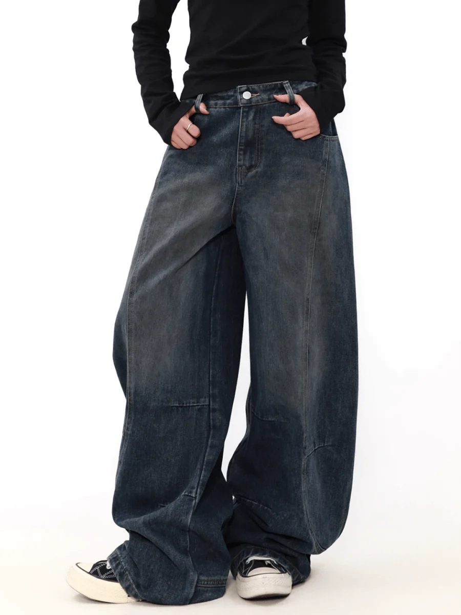 [MRNEARLY] wide leg straight jeans st1845