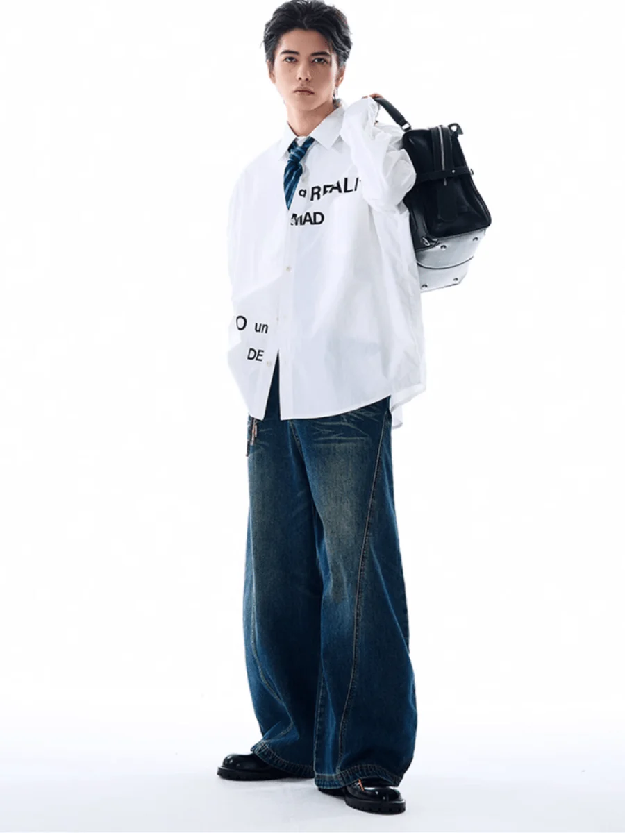 [MADWITCH] Original niche letter print shirt st1870