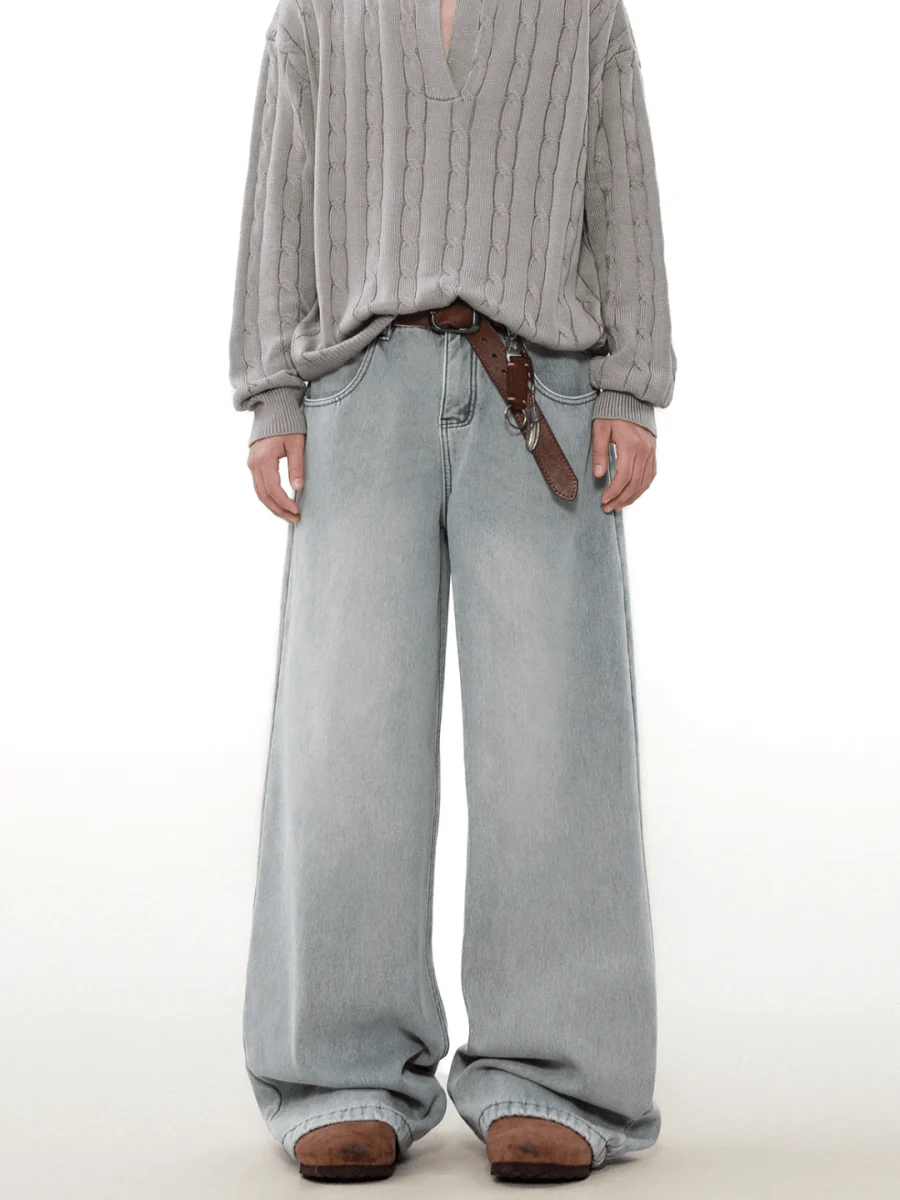 [MRNEARLY] loose straight washed jeans st1847