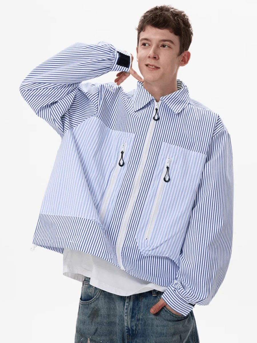 [MADWITCH] striped shirt jacket st1865