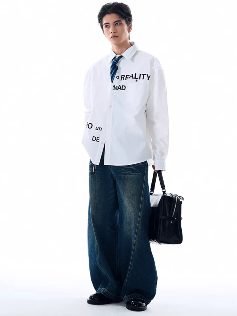 [MADWITCH] Original niche letter print shirt st1870