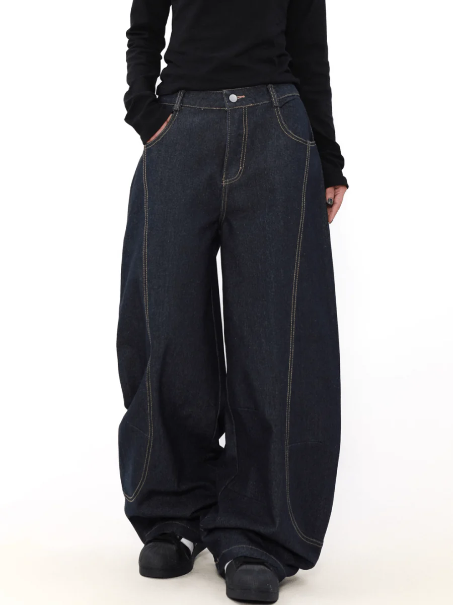 [MRNEARLY] wide leg straight jeans st1845