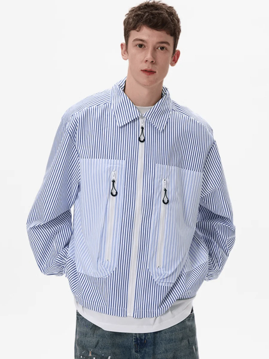 [MADWITCH] striped shirt jacket st1865