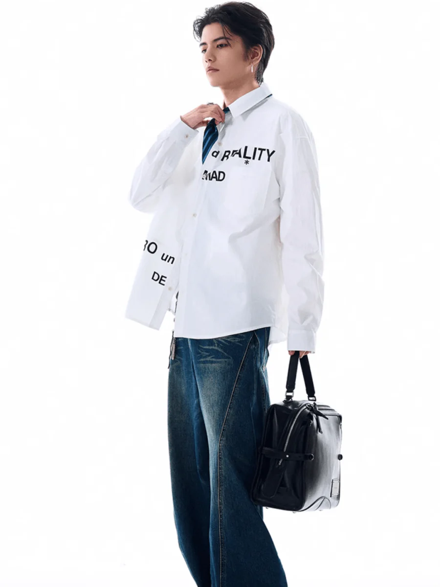 [MADWITCH] Original niche letter print shirt st1870