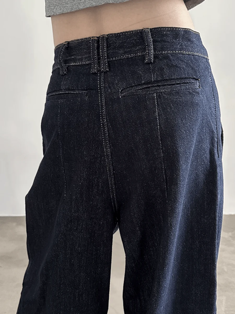 [GENESISBOY] 100% Cotton Wash Wide Leg Jeans st1840