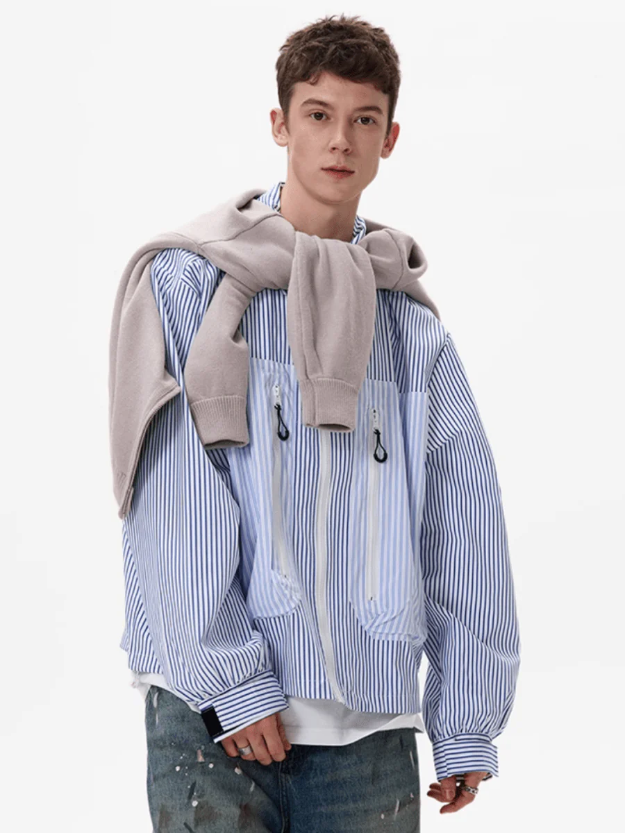 [MADWITCH] striped shirt jacket st1865