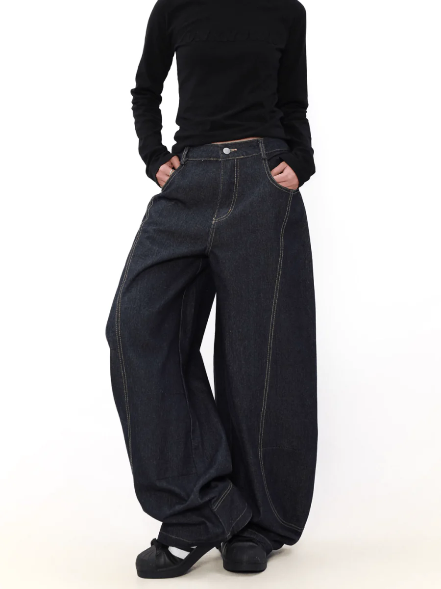 [MRNEARLY] wide leg straight jeans st1845