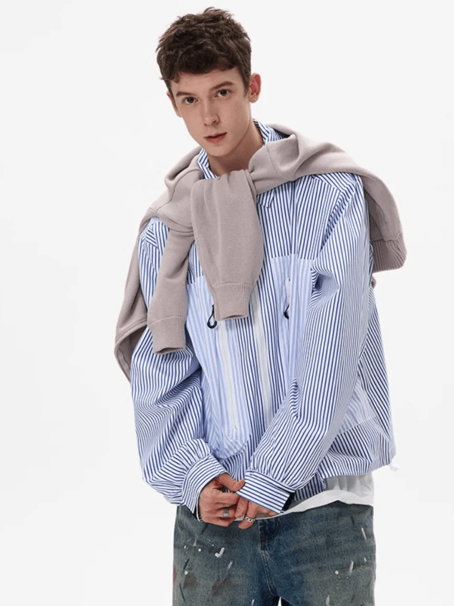 [MADWITCH] striped shirt jacket st1865