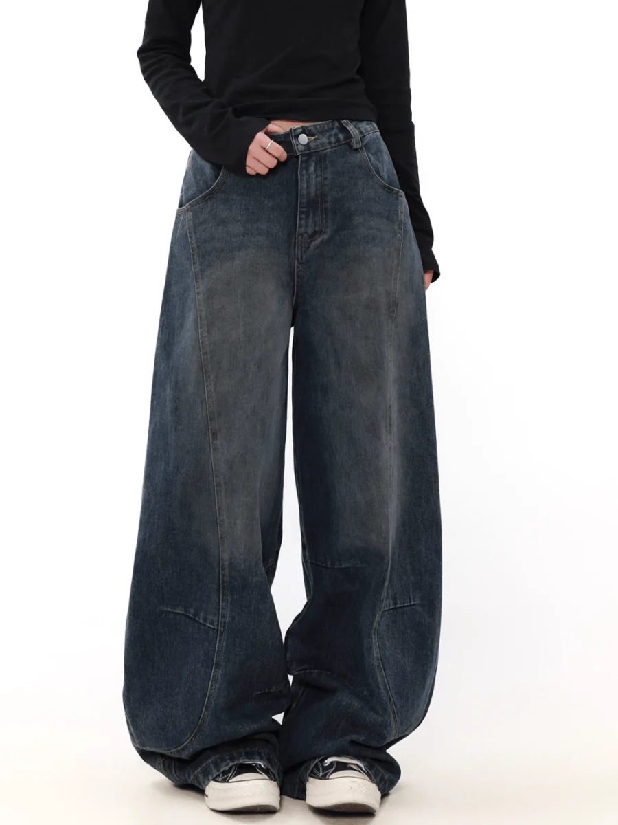 [MRNEARLY] wide leg straight jeans st1845