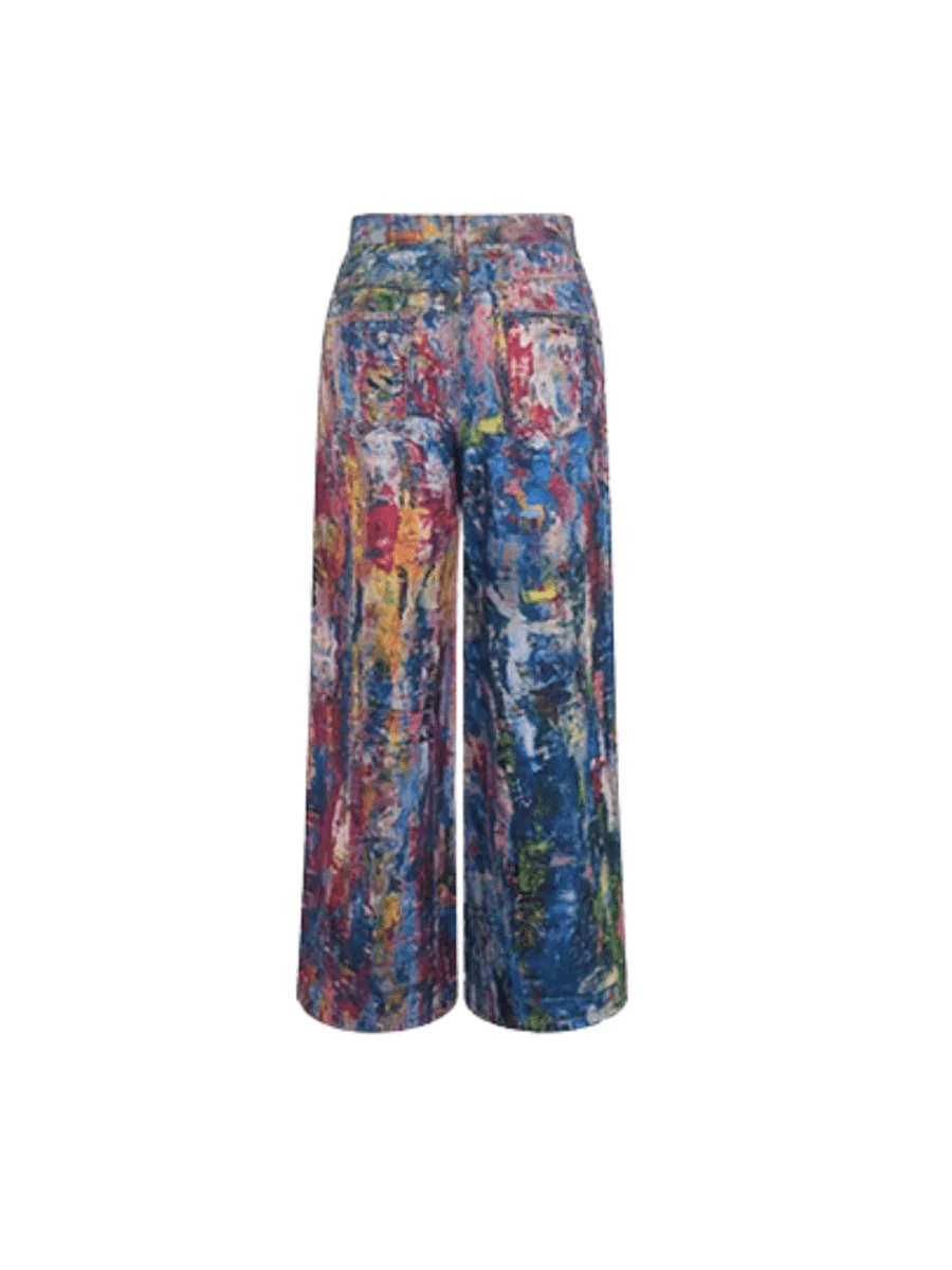 [STARTEXCEEDEND] Graffiti oil painting wide-leg jeans st1876