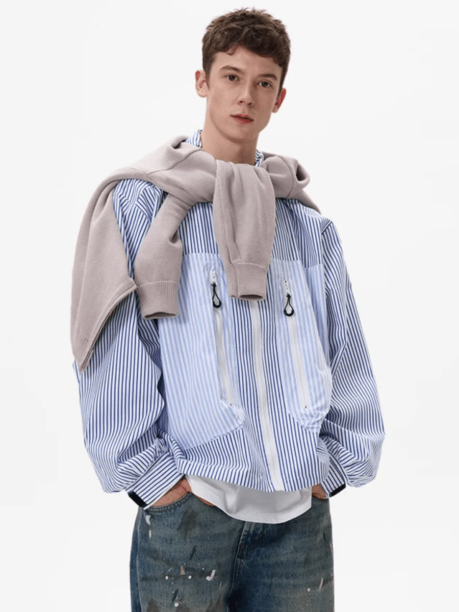 [MADWITCH] striped shirt jacket st1865