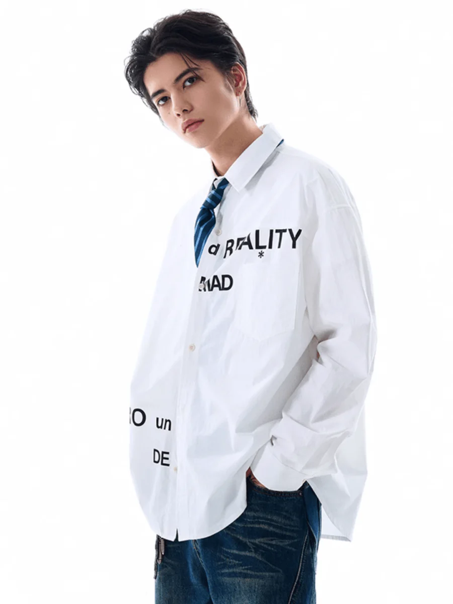 [MADWITCH] Original niche letter print shirt st1870