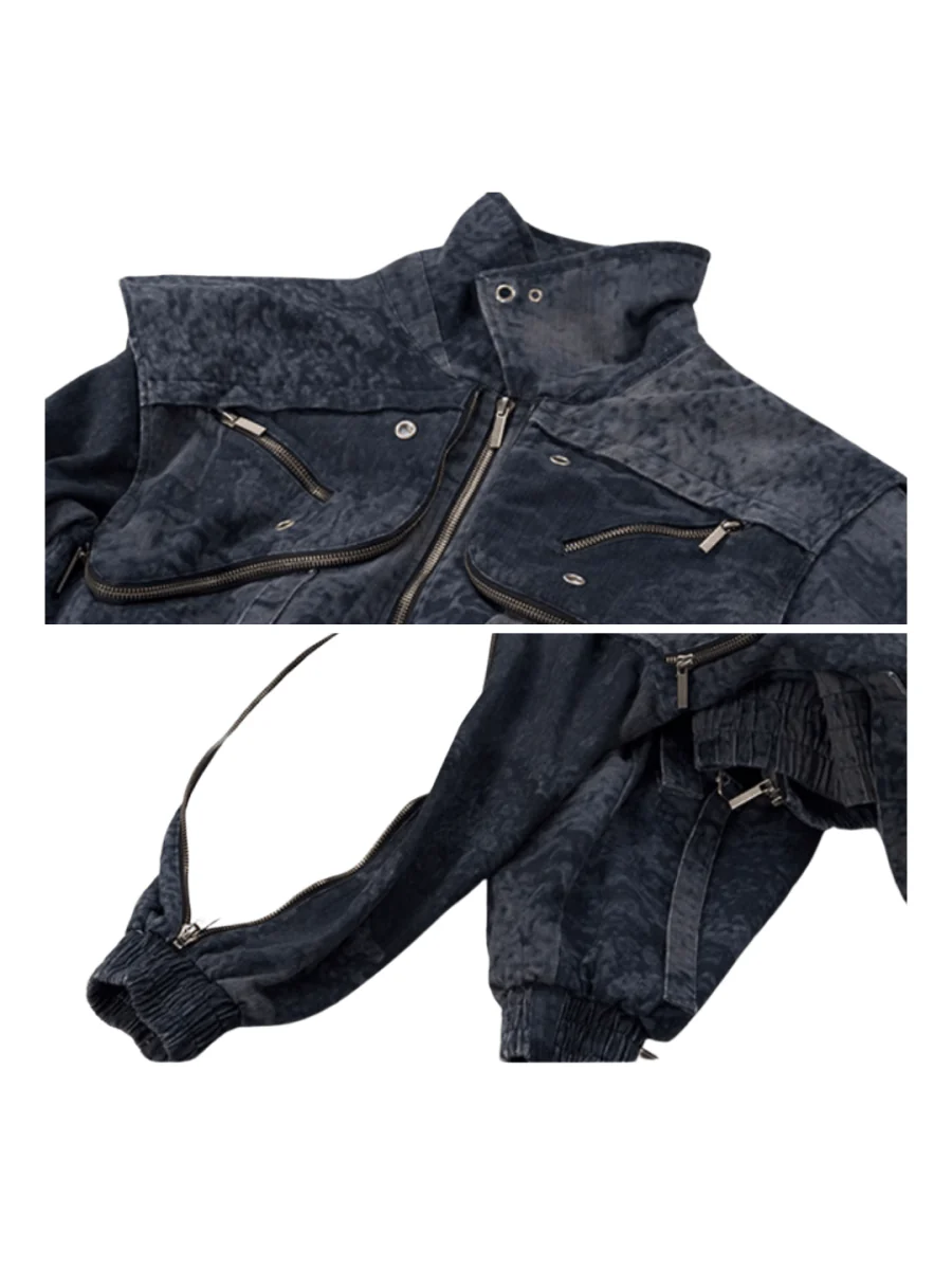 [STARTEXCEEDEND] Zipper structure splicing Jacket + Bottoms st1878